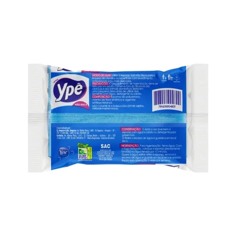 Esponja Anatômica Não Risca Ypê Antibac